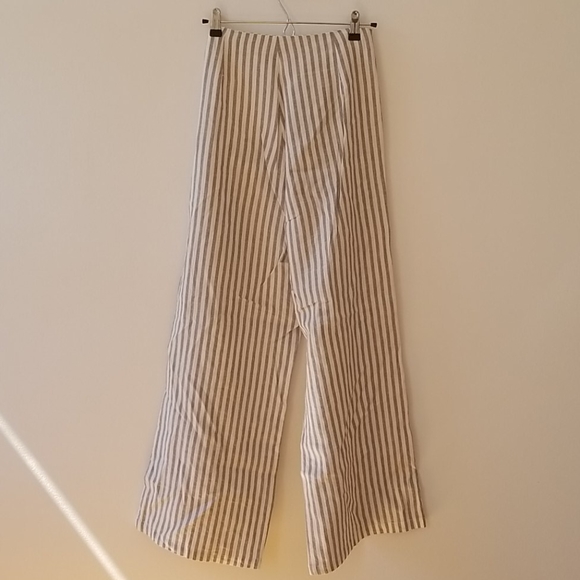 Olivaceous Linen stripped wide leg pants - Picture 7 of 7